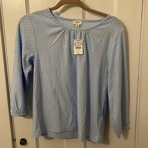 NWT J Crew Poet Sleeve Clip-dot top